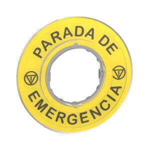 Napisna legenda za Ø 60 za izklop v sili – PARADA DE EMERGENCIA/logo ISO13850