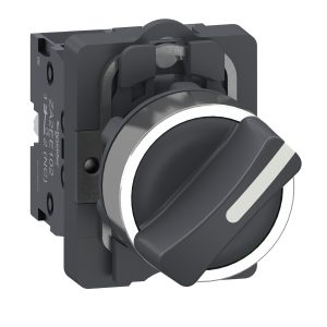 Kompletno izbirno stikalo, Easy Harmony XA2, plastični kratek ročaj, 22 mm, 3-stopenjski, 2NO, fiksirano, črno