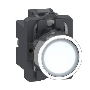 Kompletno osvetljeno tipkalo, Easy Harmony XA2, plastična glava, 22 mm, zeleno, 1NO, AC/DC 24 V, povratna vzmet