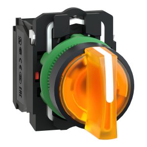 oranžno celovito osvet. izb. stikalo Ø 22 3-poz. zadrž. vzmeti, 1NO+1NC 230 V